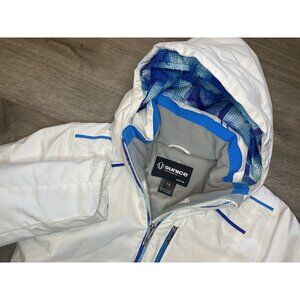 Sunice Snow Jacket girls Size 14 White Full Zip Up Winter Ski Hood Hooded